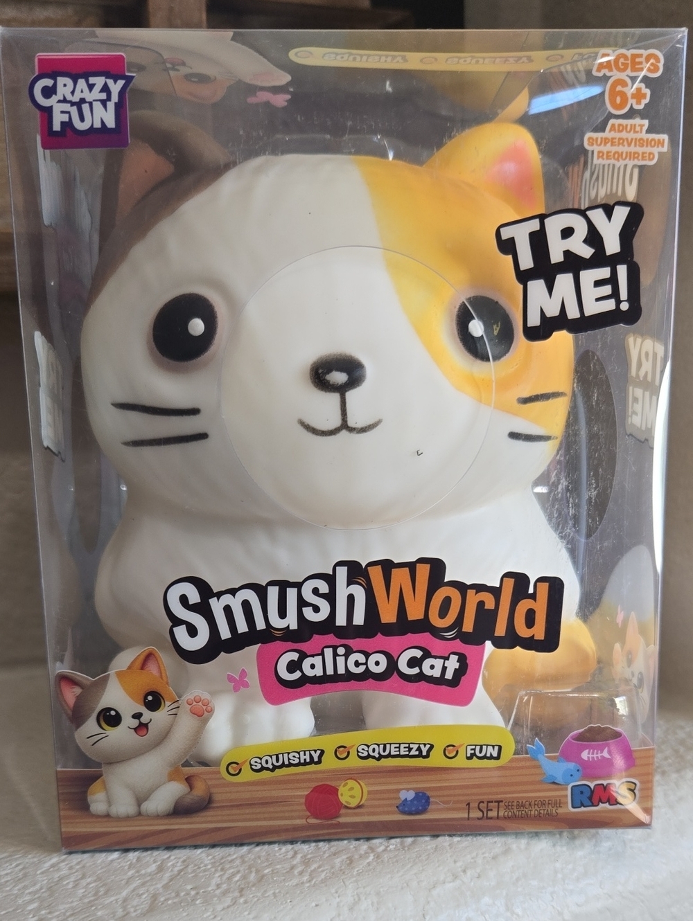 New SmushWorld Calico Cat - White & Orange